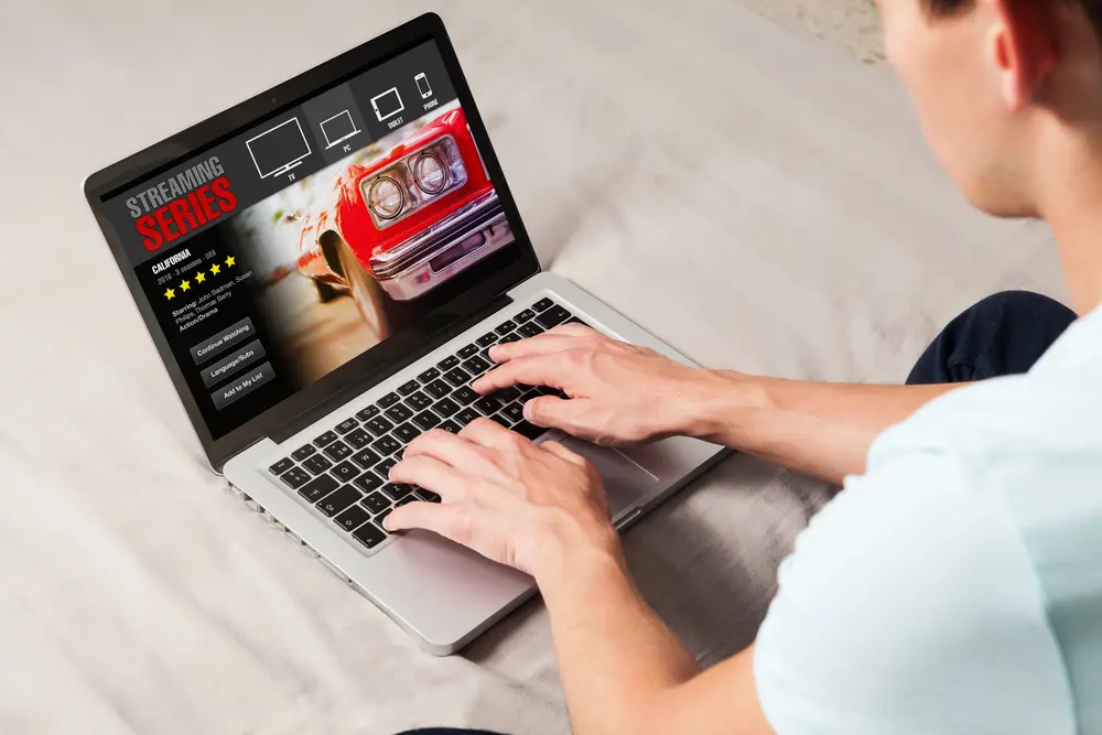 Streaming-Oberfläche auf einem Bildschirm